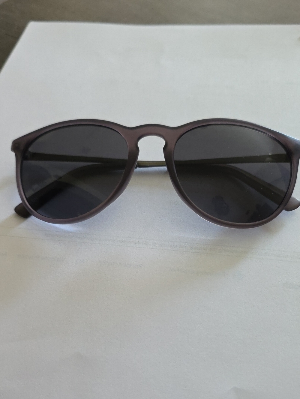 Round Matte Purple Sunglasses with Dark Lenses